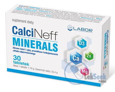opakowanie-CalciNeff Minerals wapń + witamina D3 + Cynk + Magnez
