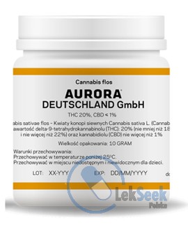 opakowanie-Cannabis flos AURORA DEUTSCHLAND GmbH THC 20%, CBD 1%