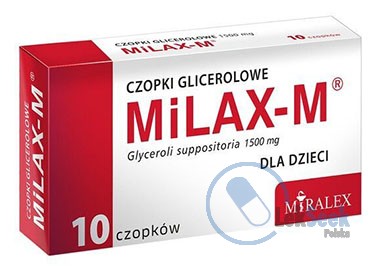 opakowanie-MiLAX-M czopki glicerolowe dla dzieci