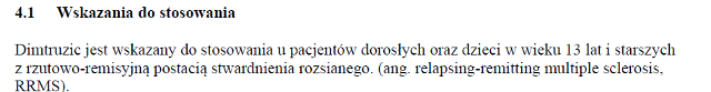 Wskazania wg ChPL