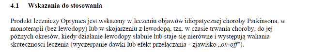 Wskazania wg ChPL